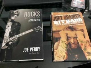 Band: Aerosmith In Person Book Signing Autograph Auto Joe Perry And Joey Kramer