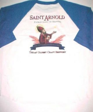 Saint Arnold Texas ' Oldest Craft Brewery Blue White 3/4 Sleeve T - shirt 2XL 2