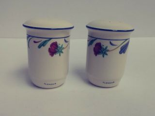 Lenox Chinastone Poppies On Blue Salt And Pepper Shakers With Stoppers