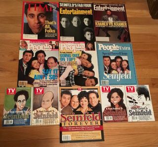 Seinfeld 4 Tv Guides & 7 Magazines 1993 & 1998 - Never Read