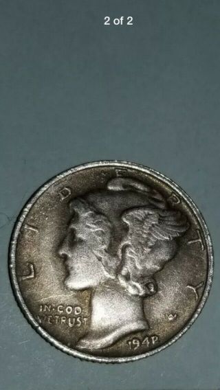 1942/1 Mercury Silver Dime Key Overdate Error Coin With Display Case.