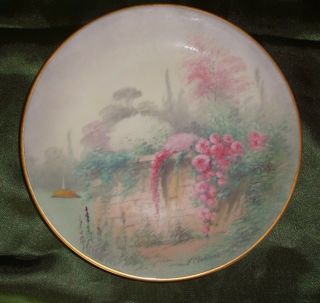 HAND PAINTED VELLUM PICKARD PLATE,  SIGNED 