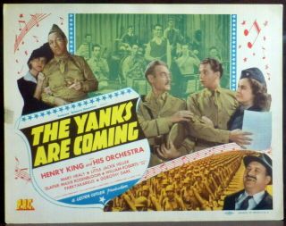 The Yanks Are Coming 1942 Lobby Title Card Wwii Big Band Healy