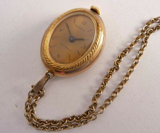 Vintage Ingersoll Wind - Up Fob Watch On 27 " Chain