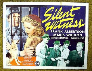 " Silent Witness " - - Frank Albertson / 1943 Poster - The Bars Of Justice