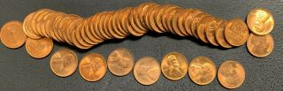 1935 - P U.  S.  Lincoln Cent Penny Coin Roll Brilliant Uncirculated Nr