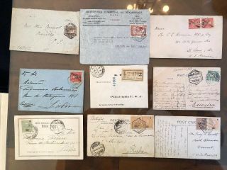 9 Rare Old Portugal Colonial Lourenco Marques Mozambique Postal Covers