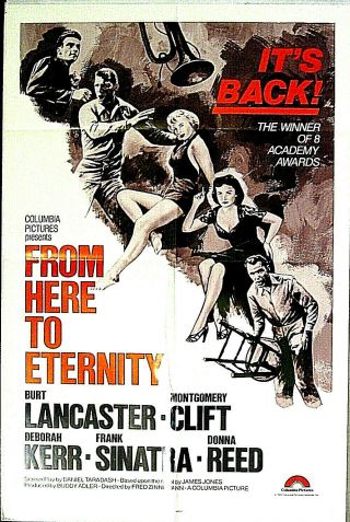 Burt Lancaster,  Frank Sinatra,  Poster 27x41 - - " From Here To Eternity " Donna Ree