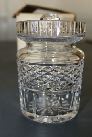 Vintage Signed Waterford Cut Crystal Lismore Lidded Jam Jelly Jar 3