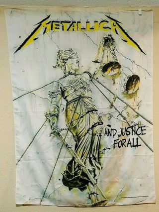 Rare 1998 Metallica And Justice For All - Fabric Poster/ Tapestry Made In Italy