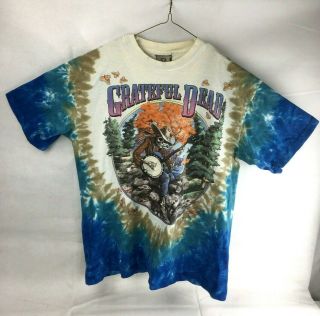 Vintage Liquid Blue Grateful Dead Shirt Banjo Skeleton Hillbilly 2000 1994 Tour