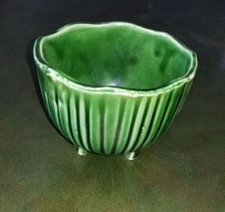 Vintage Green Mccoy Pottery Planter Flower Vase Mcp 612 Usa Ribbed