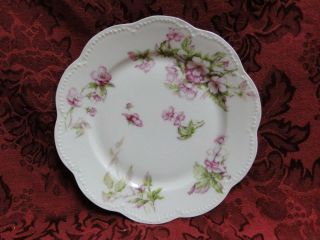 Haviland (limoges) Schleiger 241a,  Blank 5,  Pink Flowers: Bread Plate (s) 6 1/4 "