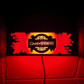 Game Of Thrones Wall Mounted Night Lamp - Fire And Ice - Personalized Wood Gift.
