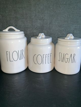 Rae Dunn Coffee,  Flour,  Sugar Canister Set Rare By Magenta