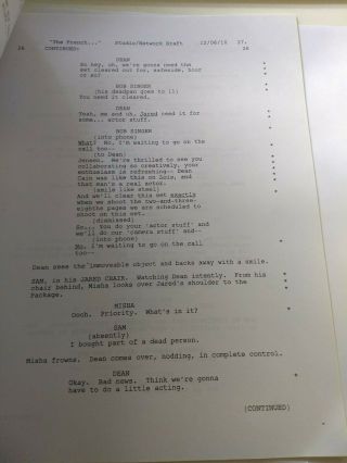 RARE Supernatural Cast & Crew Studio Network Draft Script Screenplay Episode 615 2