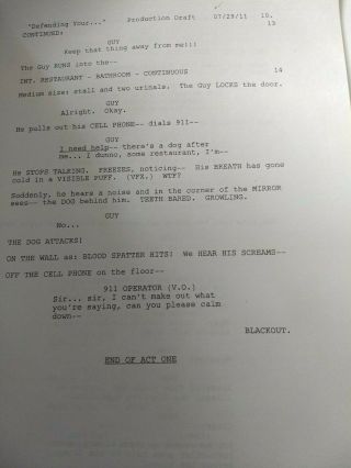 RARE Supernatural Cast & Crew Production Draft Script Screenplay Episode 704 2