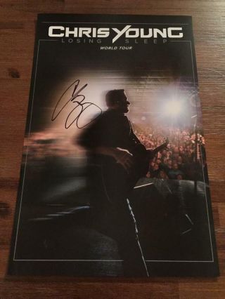 2018 Chris Young Autographed Poster Losing Sleep Tour Vip 17 " X 11 "