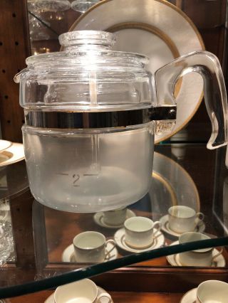 Vintage Pyrex 7754 Flameware 4 Cup Glass Percolator Coffee Pot Complete In Euc