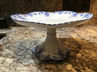 Vintage Shelley Pedestal Cake Plate Dainty Blue 051/28