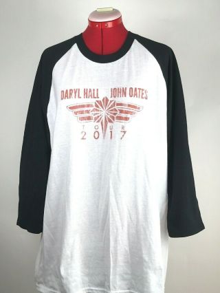 Daryl Hall John Oates Xl 2017 Concert Tour 3/4 Raglan Sleeve 2 Sided T - Shirt
