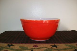Vintage Pyrex Primary Red Mixing Bowl 402 1.  5 Quart Thick Rim 1940 