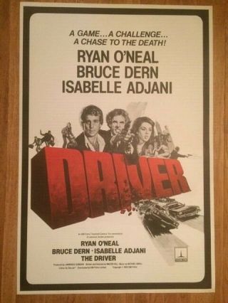 The Driver 1978 British Film Poster Bruce Dern Ryan O 