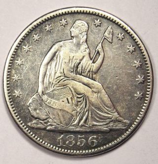 1856 - S Seated Liberty Half Dollar 50c - Vf Details - Rare Coin