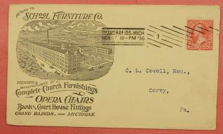1896 Cover School Furniture Co Opera Chairs Advertising Grand Rapids Michigan Mi