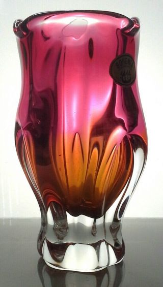 Vintage Chribska,  Sklo Union Czech Vase By Josef Hospodka