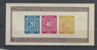 Germany 1946 Allied Occupation Mini Sheet Imperf Sgms925a Mnh J7223