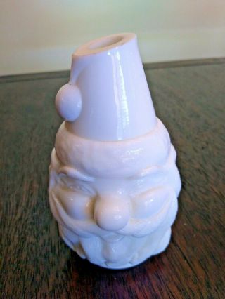 Vintage Fenton Santa Face Milk Glass Fairy Lamp Light