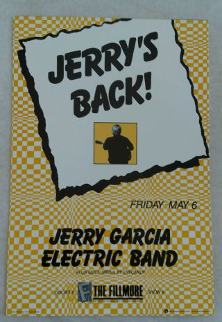 Jerry Garcia Band 1988 The Fillmore San Francisco Rock Concert Poster Jgb