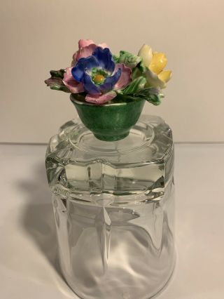 Vintage English Crown Staffordshire Porcelain Flower Arrangement,  Anemone Flower