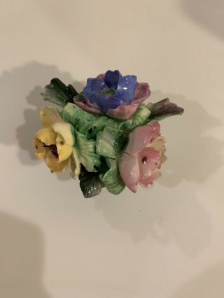 Vintage English Crown Staffordshire Porcelain Flower Arrangement,  Anemone flower 3