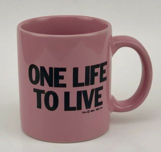 Vtg One Life To Live Coffee Mug 1990 Abc Pink Soap Opera Oltl Daytime Tv Show
