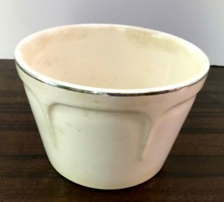 Vintage Universal Potteries Oven Proof small bowl silver rim poppy design 2