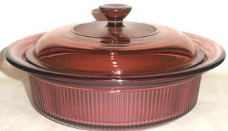 Corning Ware Visions V31b 1 Quart (1 Liter) Covered Casserole Dish,  Cranberry