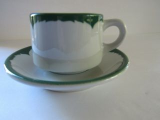 Vintage Shenango China Co 10 Everglades Holiday Green Wave Diner - Ware Cup/saucer