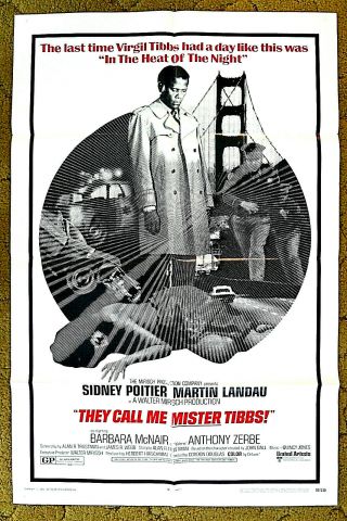 Sidney Poitier - " Heat Of The Night " Continues - " They Call Me Mr.  Tibbs " Poster