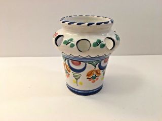 Rare Lovely Italian Signed Ceramic Painted Bud Or Cutting Vase
