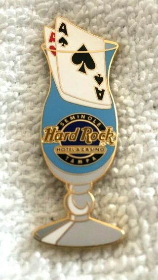 Hard Rock Tampa Hotel & Casino 2004 Aces Hurricane Glass Pin - Le 600 - 22357