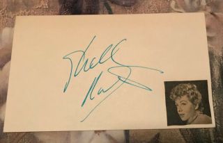 Shelley Winters Autograph On Index Card