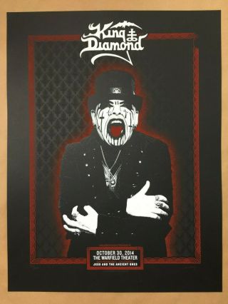 King Diamond Concert Poster Lil Tuffy Rare 48/200 Screenprint 17.  5x23 Sf 2014
