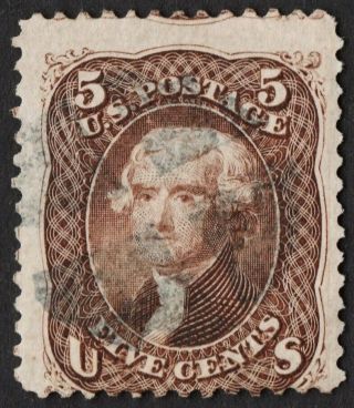 Us Sc 76 { 5c Brown Jefferson } Beauty From 1863 Series Cv$ 125.  00