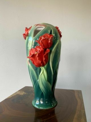 Fz01998 Franz Porcelain Tulip Flower Medium Vase In The Box