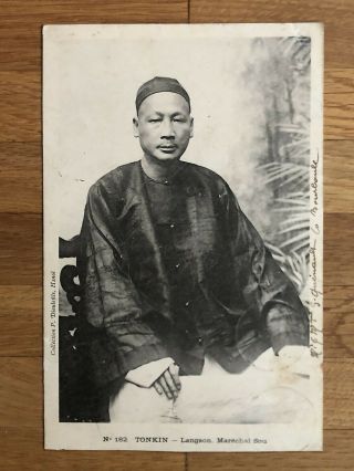 China Old Postcard Canton Marshal Langson Chinese Man Sou To France 1904