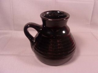 Vintage Frankoma Pottery Wide Bottom Coffee Mug,  Black Glaze