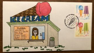 2019 Canada Post Community Fdc Summer Sweets Ice Cream Stand Hand Drawn Cachet