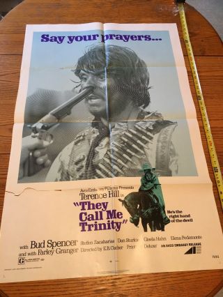 They Call Me Trinity Vintage Movie Poster 41 X 27 Numbered Large